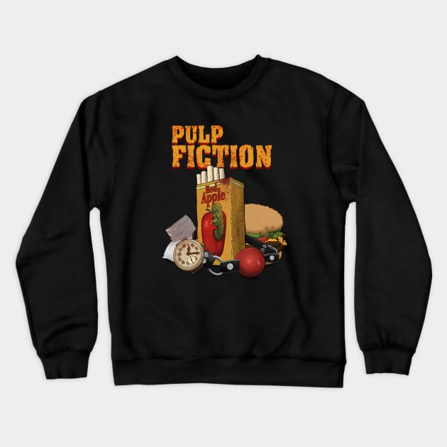 Red Apple Cigarette's: Pulp Fiction Crewneck Sweatshirt by AlbertColladoArt
